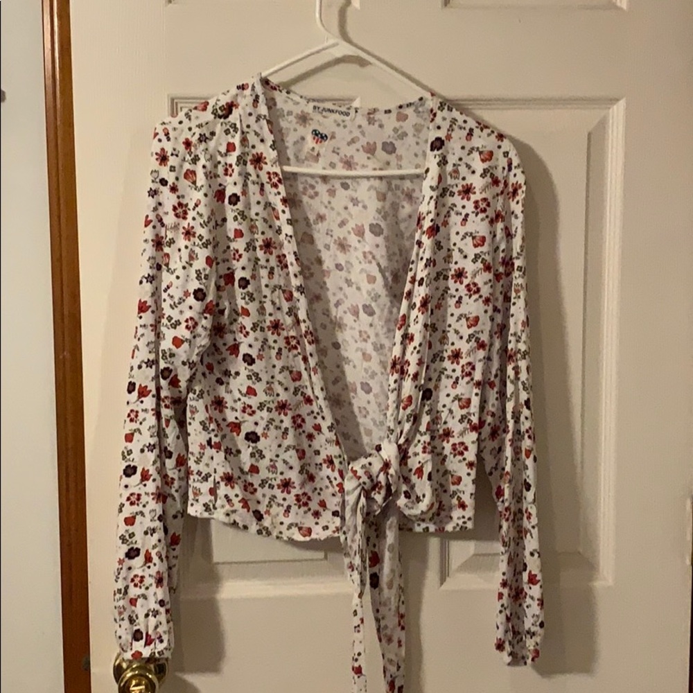 Floral wrap blouse